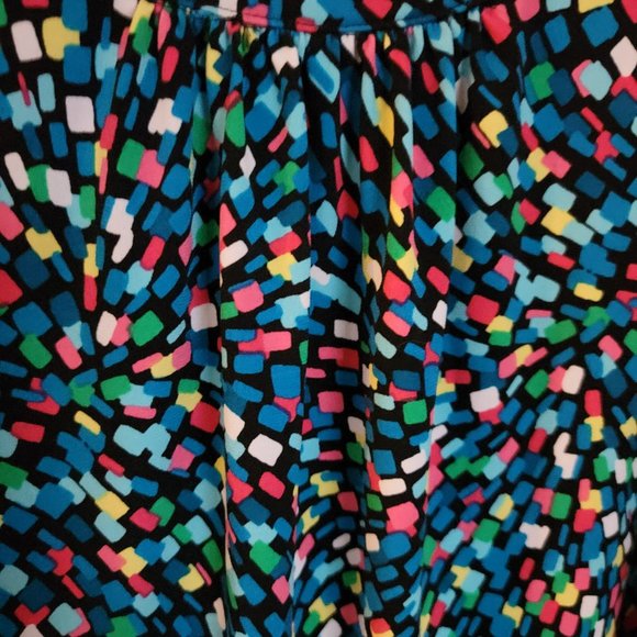 Calvin Klein Geometric Print Matte Jersey Pleat Crew Neck Sleeveless Top Size L - Picture 7 of 16